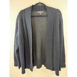 Kasper Plus Size Black Open Knit Mid weight Cardigan Size 2X
